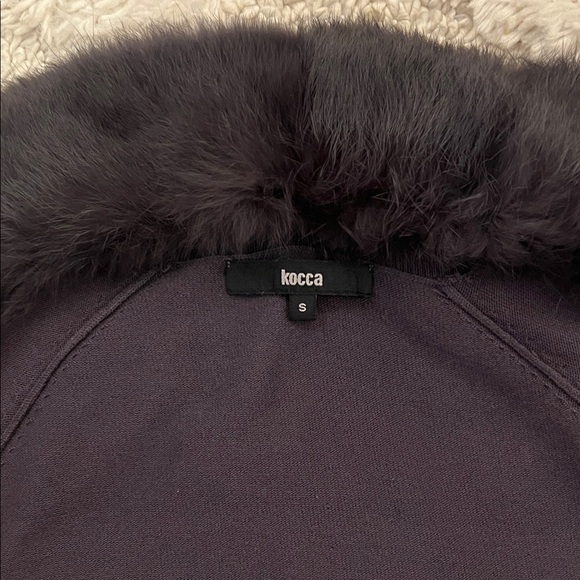 NWOT Kocca S Vintage Elegant Black Fur-Trimmed Women's Open Bolero Cardigan - Picture 5 of 6